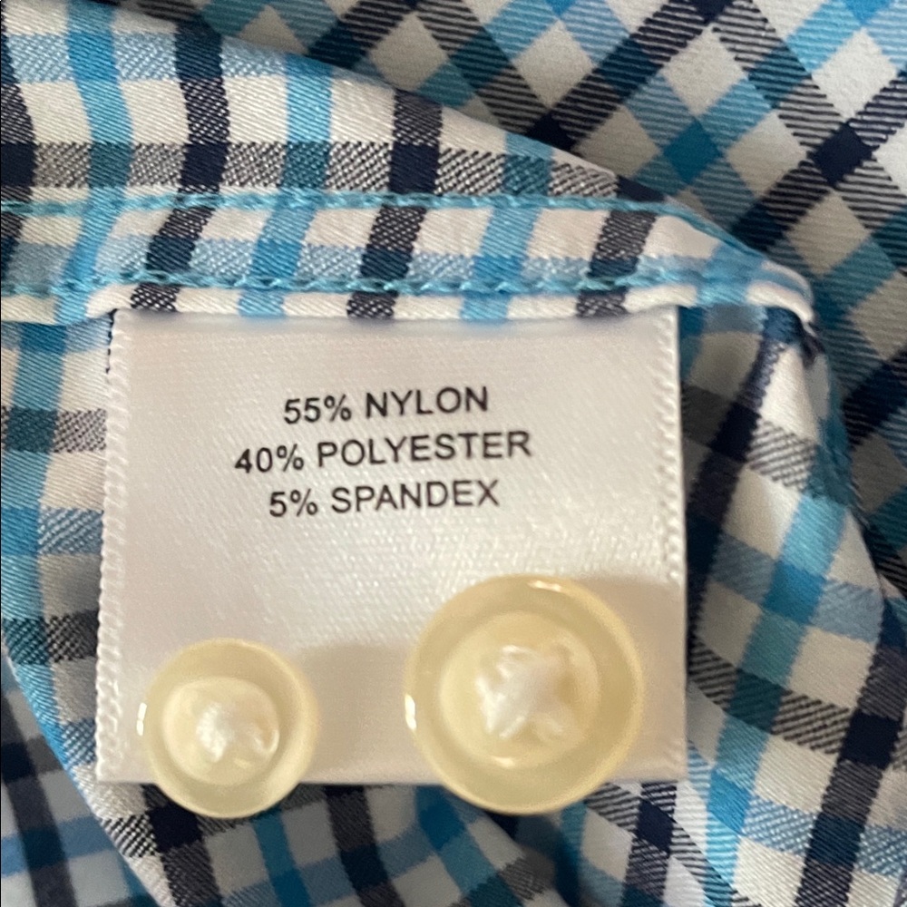 Peter Millar Men's Blue and White Checkered Shirt - Picture 7 of 10
